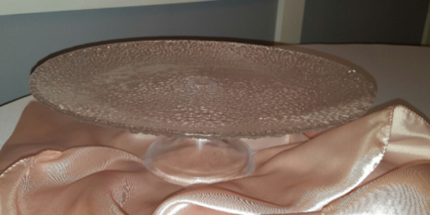 Picture of Cake stand (Crackled glass) 12" - Clear