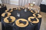 Picture of Table Cloth 120 - Black (Poly Damask  Round)