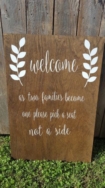 Picture of Sign (Welcome pick a seat) 23X24  - Wood