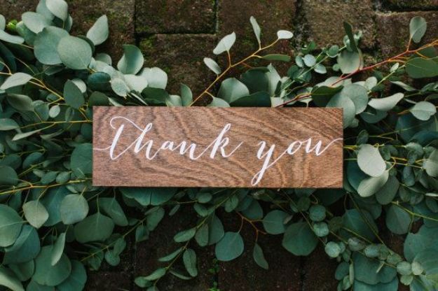 Picture of Sign (Thank You) 3.5X11 - Brown