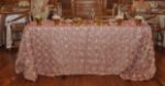 Picture of Table Cloth 90X132 - Blush (Satin Rosette Rectangle)