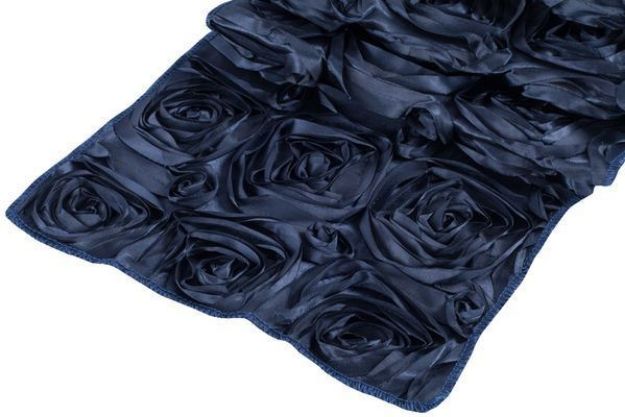 Picture of Runner 12X108 - Navy (Satin Rosette )