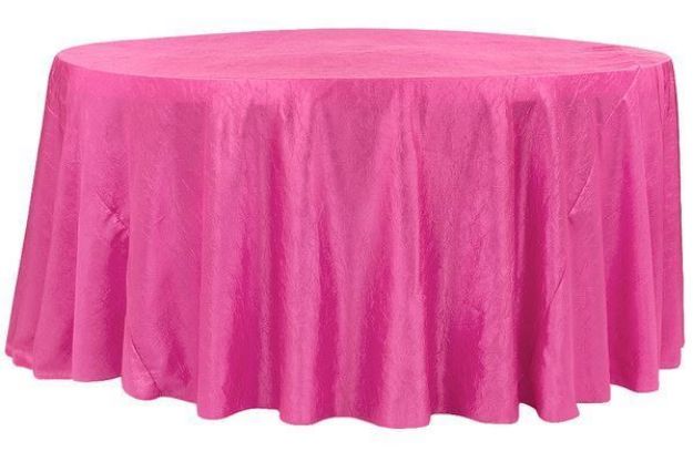 Picture of Table Cloth 120 - Fuchsia (Crushed Taffeta Round)