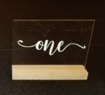 Picture of Table Numbers (Acrylic Stand white lettering)  - Clear