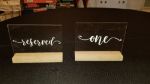 Picture of Table Numbers (Acrylic Stand white lettering)  - Clear