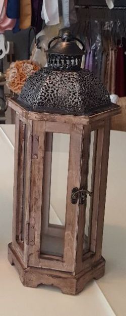 Picture of Lantern (Cathedral Wooden) Short - Natural