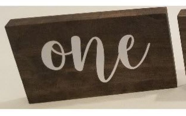 Picture of Table Numbers (Wooden Block)  - Brown