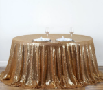 Picture of Table Cloth 120 - Gold (Sequin Round)