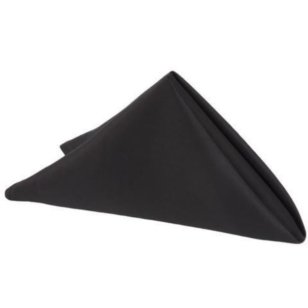 Picture of Napkin 20X20 - Black (Lamour Satin Square)
