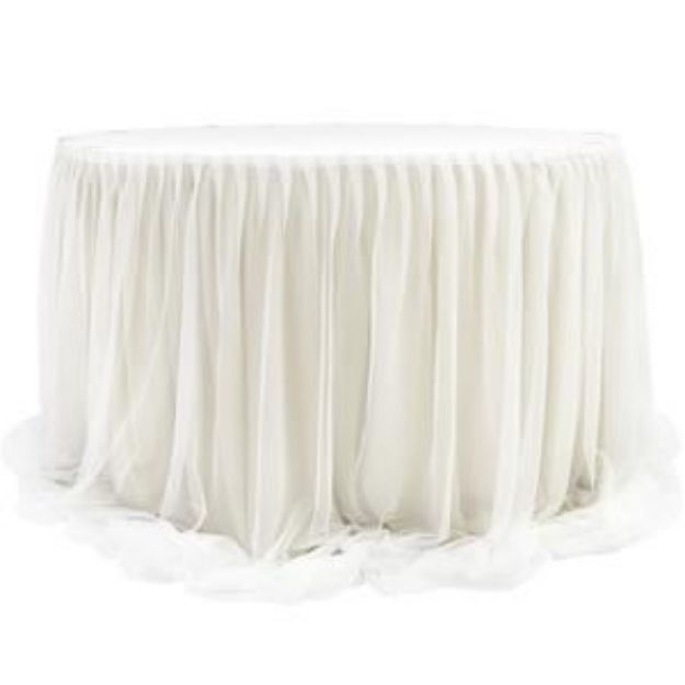 Picture of Table Skirt 14 - Ivory (Chiffon )