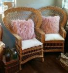 Picture of Furniture (Boho Peacock Wicker Chair) 4' - Brown