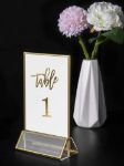 Picture of Table Numbers (Gold Trim Vertical Stand)  - Clear