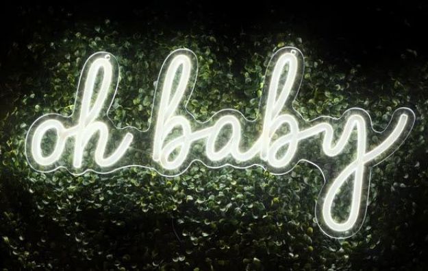 Picture of Sign (Oh Baby Neon)  - White