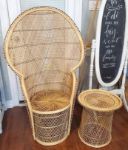 Picture of Furniture (Boho Peacock Wicker Chair) 52" - Brown