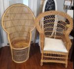 Picture of Furniture (Boho Peacock Wicker Chair) 52" - Brown
