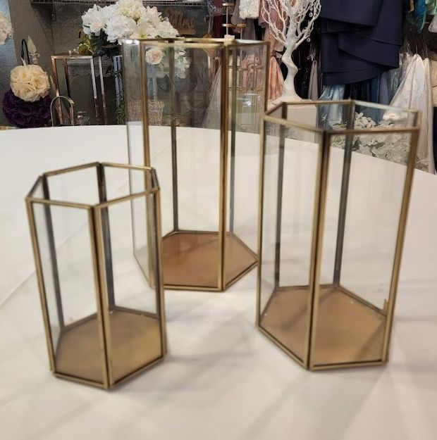 Picture of Decor (Hexagon Trio)  - Gold
