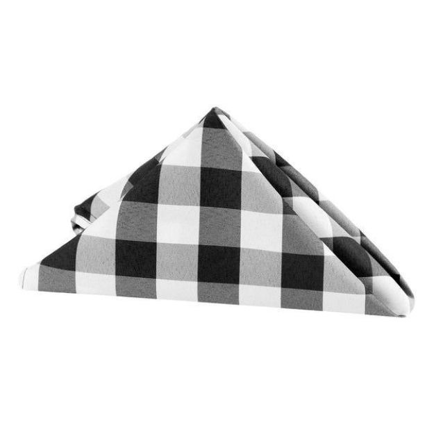 Picture of Napkin 20X20 - Black (Poly Checkered)