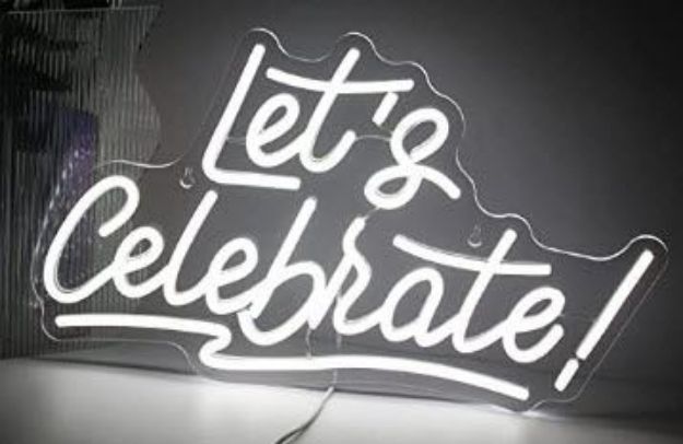 Picture of Sign (Let's Celebrate Neon) 10X17 - White
