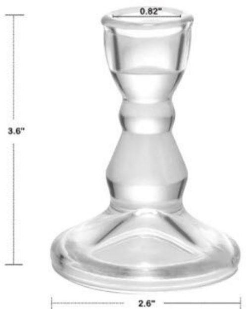 Picture of Candle Holder (Med Glass Taper Style 4) 3.5 - Clear