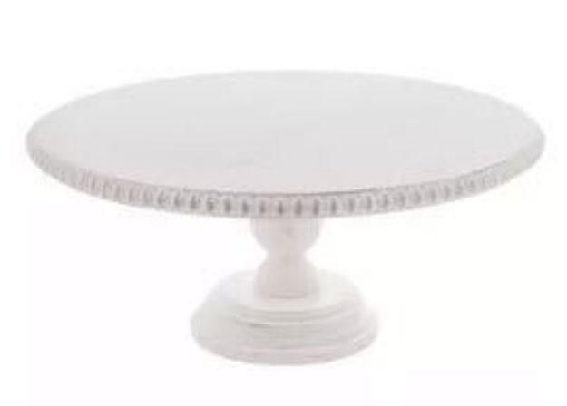 Picture of Cake stand (Beaded Wooden)  - White
