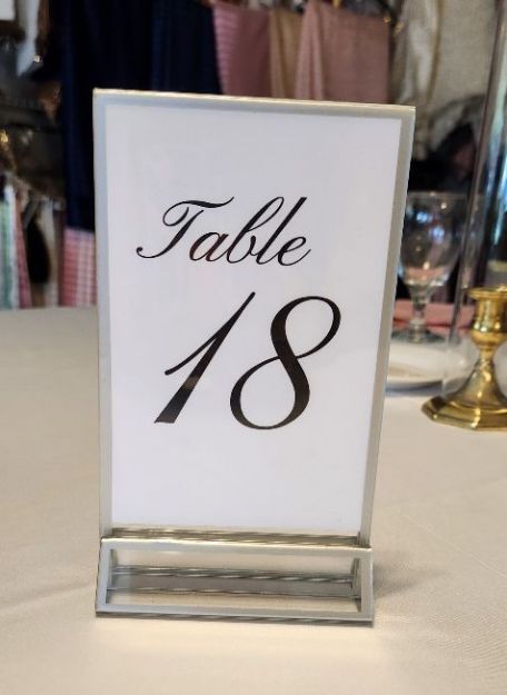 Picture of Table Numbers (Silver Trim Veritcal Stand) 6X4 - Silver