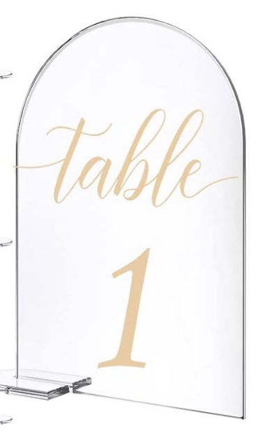 Picture of Table Numbers (Arch Acrylic Gold Lettering) 6X4 - Clear