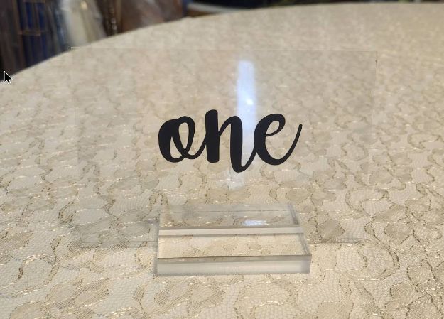 Picture of Table Numbers (Acrylic Stand Black Lettering) 4X6 - Clear