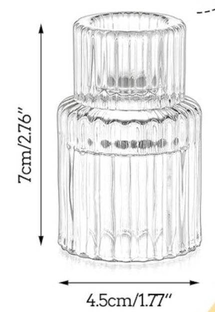Picture of Candle Holder (Glass Taper Style 3 Ribbed) 2.75 - Clear