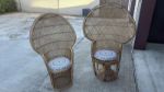 Picture of Furniture (Boho Peacock Wicker Chair) 52" - Brown