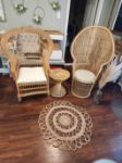 Picture of Furniture (Boho Peacock Wicker Chair) 4' - Brown