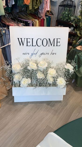 Picture of Sign (Floral Welcome "A" sign) 41X29 - White