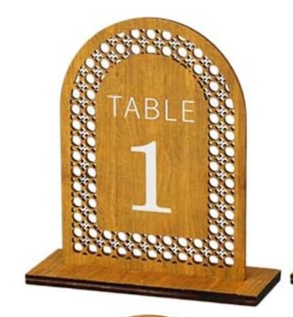 Picture of Table Numbers (Rattan Arch) 4X3 - Brown